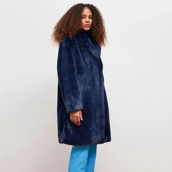 APPARIS x MANSUR GAVRIEL Stella Faux-Fur Coat size Small NWT - Picture 3 of 14